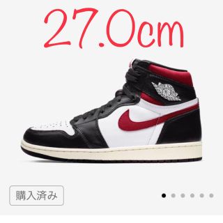 ナイキ(NIKE)の確実正規品 AIR JORDAN 1 エア ジョーダン 1 ジムレッド27cm(スニーカー)