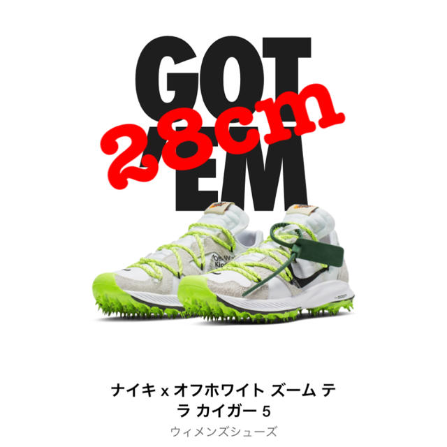 【新品未使用】ナイキ NIKE オフホワイト ズーム テラ カイガー スニーカー