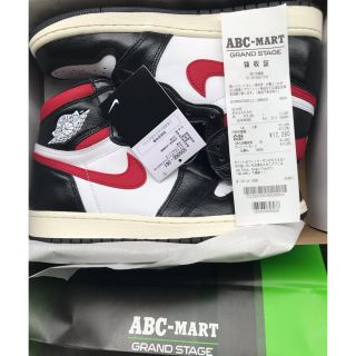 ナイキ(NIKE)のnike jordan 1og Black Gym Red 27cm(スニーカー)