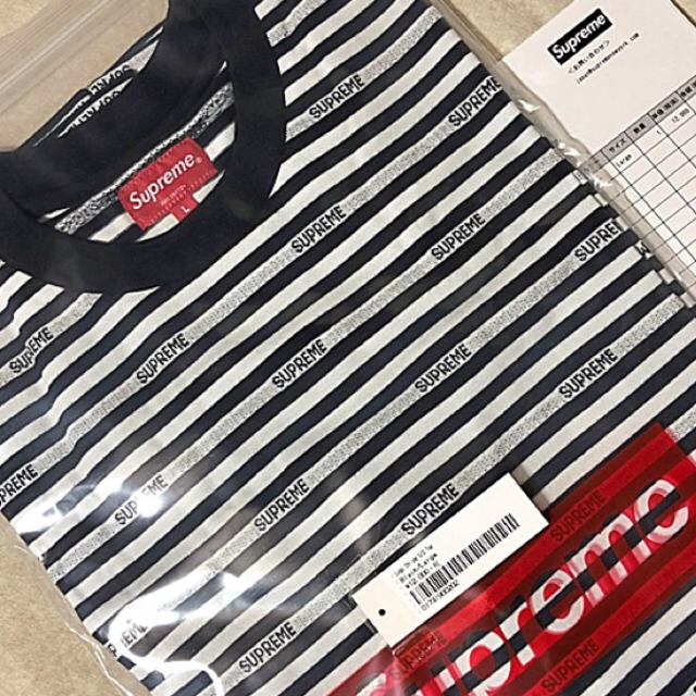 Tシャツ/カットソー(半袖/袖なし)新品未使用 Supreme Week13 Logo Stripe サイズL