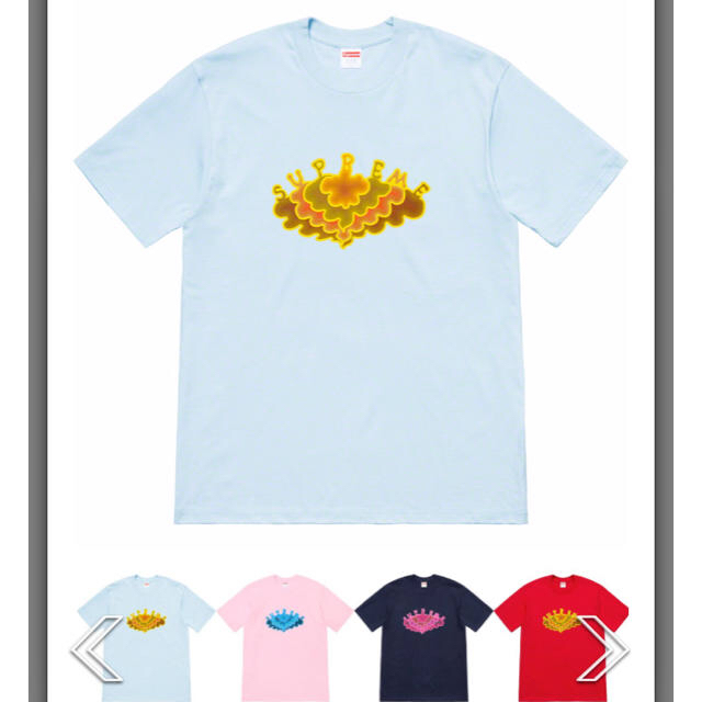 トップスsupreme  cloud tee 水色s ダイナマイト黒s