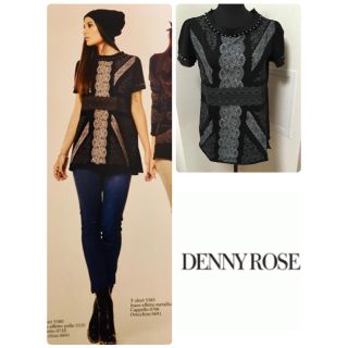 デニーローズ(DENNYROSE)のDENNY ROSE クロスレースプリントカットソー(カットソー(半袖/袖なし))