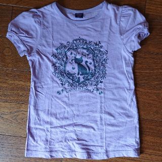 アナスイミニ(ANNA SUI mini)のアナスイ ミニ 130cm 紫ピンクTシャツ☆シミ有り(Tシャツ/カットソー)