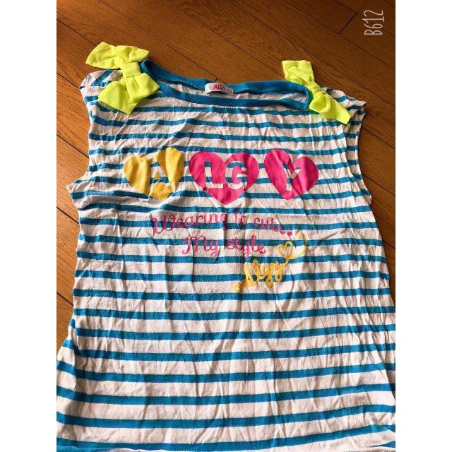 ALGY アルジー  タンクトップ Tシャツ 蛍光リボン キッズ/ベビー/マタニティのキッズ服女の子用(90cm~)(Tシャツ/カットソー)の商品写真