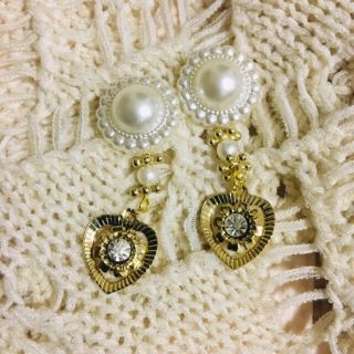 カスタネ(Kastane)のvintage flower heart pierce  (ピアス)