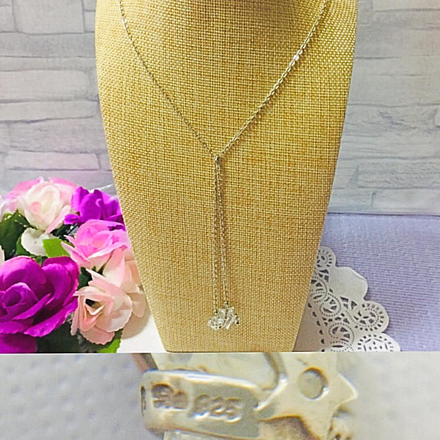 STAR JEWELRY(スタージュエリー)のスタージュエリー  silver 星&リボン フリンジネックレス レディースのアクセサリー(ネックレス)の商品写真