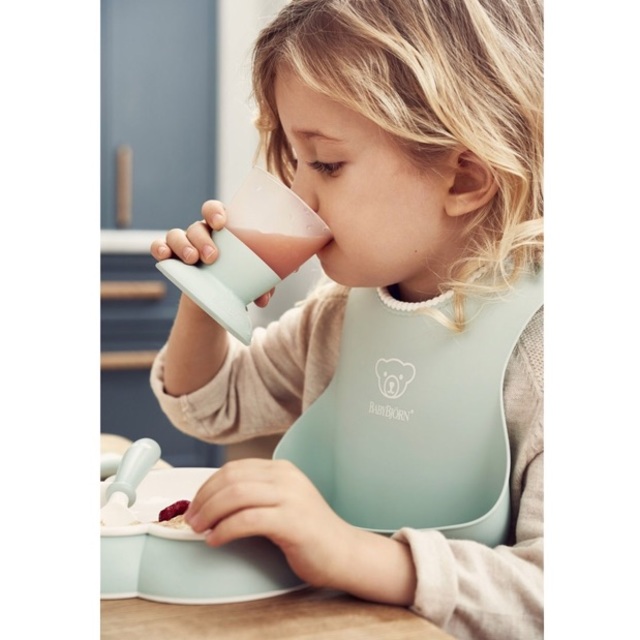 BABYBJORN(ベビービョルン)の新品✦1点のみ Baby Bjorn 食器4点SET(powder green) キッズ/ベビー/マタニティの授乳/お食事用品(離乳食器セット)の商品写真