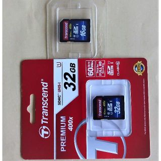 トランセンド(Transcend)の未使用　トランセンド社　UHS-Ⅰ規格　ＳＤカード　２枚(コンパクトデジタルカメラ)