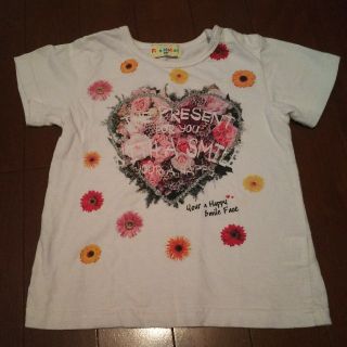 花柄プリントTシャツ　95㌢(Tシャツ/カットソー)