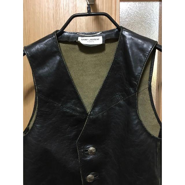 サンローラン☆エディ期15ss☆コレクション登場☆レザーベスト サンローラン☆エディ期15ss☆コレクション登場☆レザーベスト
