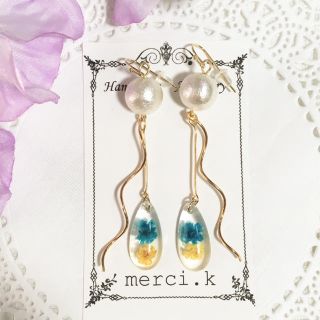  NO.179  押し花レジンピアス  イヤリング(ピアス)