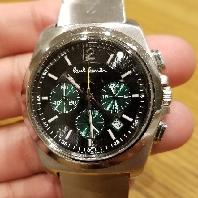 Paul Smitポールスミス腕時計GN-4W-S シルバー×ブラック×グリーン