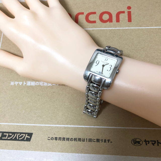 【希少】CELINE セリーヌ 腕時計 スクエア デイト シルバー レディース