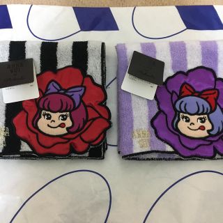 アナスイ(ANNA SUI)のANNA SUI アナスイxペコちゃん コラボ ストライプ タオルハンカチ (ハンカチ)