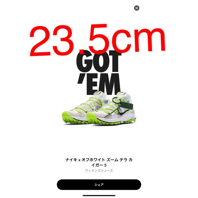 NIKE(ナイキ)のOFF-WHITE×NIKE ZOOM TERRA KIGER 5 レディースの靴/シューズ(スニーカー)の商品写真