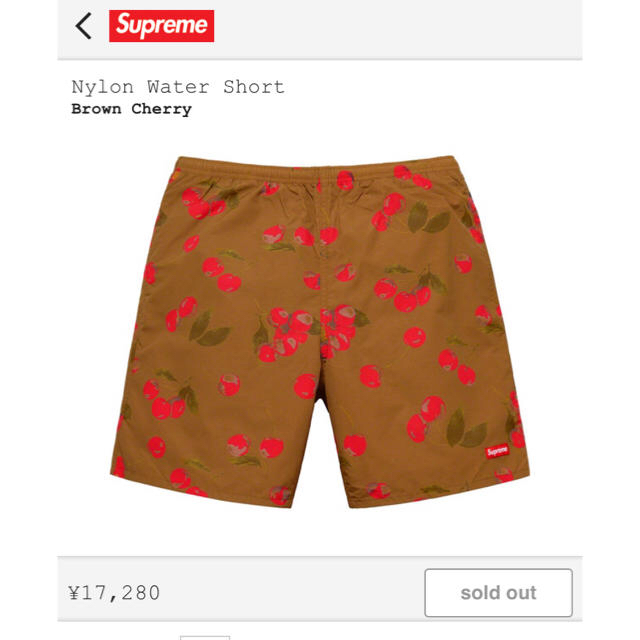 納品書付き supreme nylon water short M