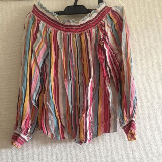 ザラ(ZARA)のZARA ボーダー オフショルダー半袖(カットソー(半袖/袖なし))