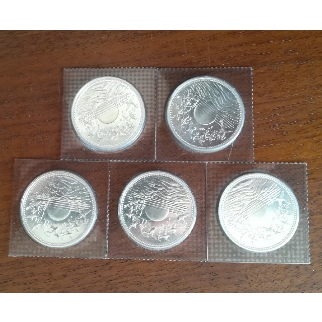 天皇陛下御在位60年記念1万円銀貨5枚 未開封 天皇陛下御在位60年記念1万円銀貨5枚 未開封