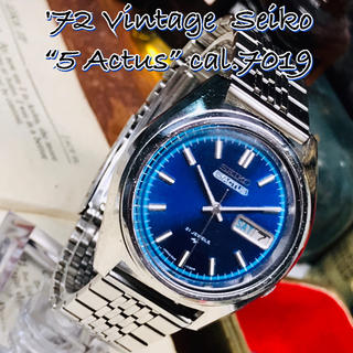 セイコー(SEIKO)の'72 Vint. セイコー アクタス 自動巻メンズ OH済 Mブルーダイヤル(腕時計(アナログ))