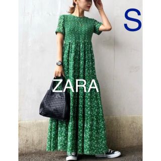 ザラ(ZARA)の【タグ付き新品】ザラ 小花柄 ティアード ロングワンピース S(ロングワンピース/マキシワンピース)