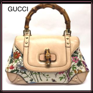 グッチ(Gucci)のGUCCI グッチ 137351 フローラ バンブーハンドル ハンドバッグ(ハンドバッグ)