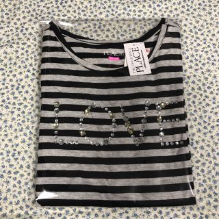 ジンボリー(GYMBOREE)の【新品タグ付】チルプレ ラインストーン ボーダー Tシャツ 4 105(Tシャツ/カットソー)