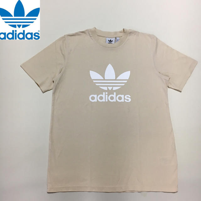 adidas(アディダス)のアディダスオリジナルス◆デカロゴ Tシャツ ベージュ Mサイズ メンズのトップス(Tシャツ/カットソー(半袖/袖なし))の商品写真