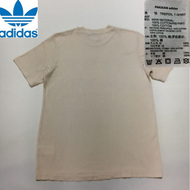 adidas(アディダス)のアディダスオリジナルス◆デカロゴ Tシャツ ベージュ Mサイズ メンズのトップス(Tシャツ/カットソー(半袖/袖なし))の商品写真