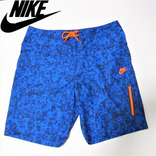 ナイキ(NIKE)のナイキ◆総柄サーフパンツ◆ブルー×オレンジ(水着)