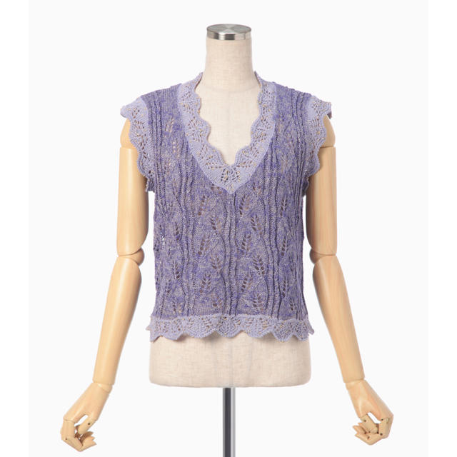 mame(マメ)のmame 完売 美品 Silk Linen Knit Tops - purple レディースのトップス(ニット/セーター)の商品写真