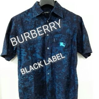 バーバリーブラックレーベル(BURBERRY BLACK LABEL)の美品 BURBERRY BLACK LABEL 半袖シャツ ボタニカル柄(シャツ)