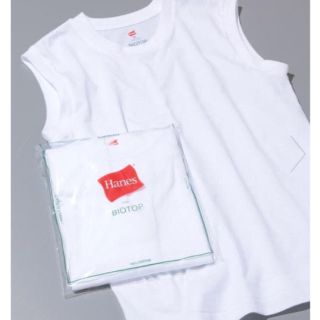 アダムエロぺ(Adam et Rope')のhanes BIOTOP 白 ノースリーブ(Tシャツ(半袖/袖なし))