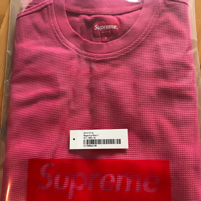 Supreme 19ss Waffle S/S Top Magenta S 1