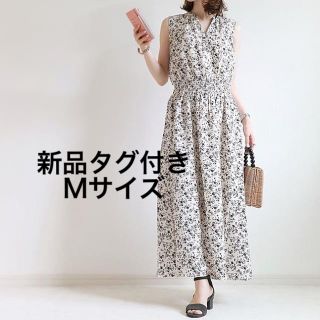 ユニクロ(UNIQLO)の白M プリントシャーリングロングワンピース(ロングワンピース/マキシワンピース)