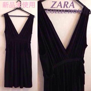 ザラ(ZARA)の新品 ZARAドレープV字ワンピース(ミニワンピース)