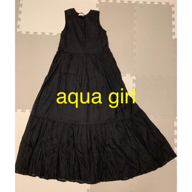 aquagirl(アクアガール)のaqua girl 黒ロングノースリーブワンピース レディースのワンピース(ロングワンピース/マキシワンピース)の商品写真