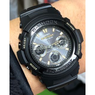 ジーショック(G-SHOCK)のG-SHOCK/デジアナ/電波/ソーラー/AWG-100/ブラック/メタルバンド(腕時計(デジタル))