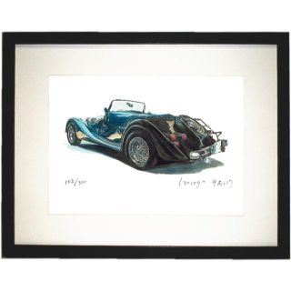 GC-1205 モーガン 2009限定版画直筆サイン額装●作家平右ヱ門(版画)