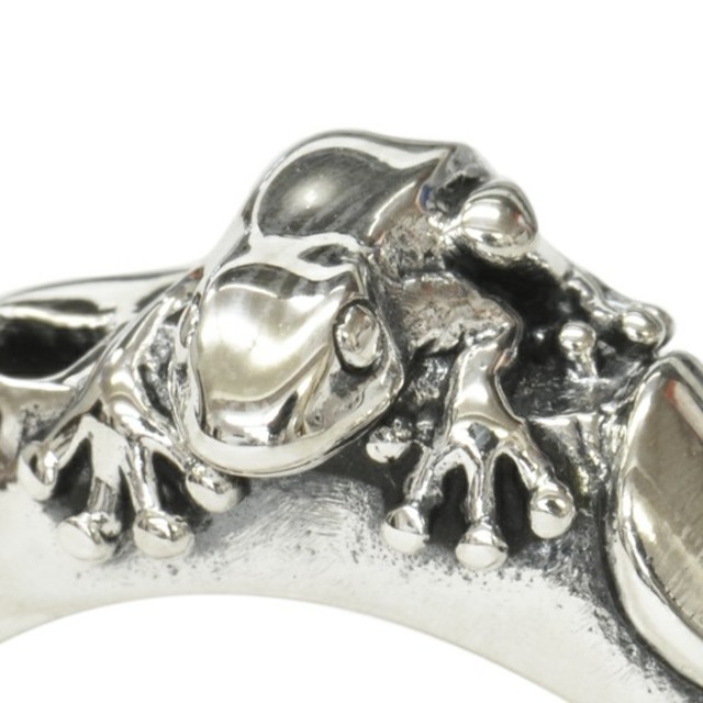 かすう工房　シルバーリング　３号　カエル　蛙モチーフ　レア　指輪　かり　刻印 レディースのアクセサリー(リング(指輪))の商品写真