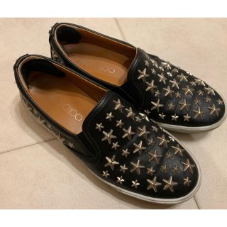 ジミーチュウ(JIMMY CHOO)のジミーチュウ靴スリッポンスタッズブラック37(スリッポン/モカシン)