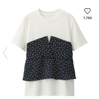 ジーユー(GU)の新品未使用タグ付✳︎GU ドットビスチェTシャツ(Tシャツ(半袖/袖なし))