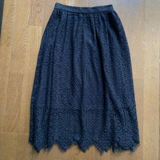 エイチアンドエム(H&M)のH&M  レーススカート   新品  黒    サイズ32 (ロングスカート)