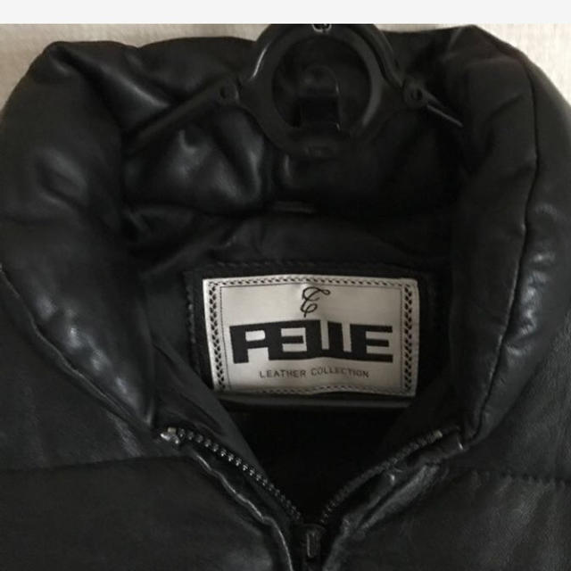 ★ PELLE 羊革  ダウンジャケット ブラック メンズのジャケット/アウター(レザージャケット)の商品写真