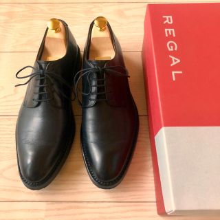 リーガル(REGAL)の美品 定価2.9万 リーガル REGAL 04RR プレーントゥ ブラック(ドレス/ビジネス)