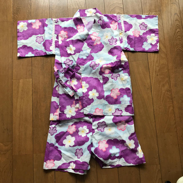 子供用 甚平 着物 浴衣 女の子用 キッズ/ベビー/マタニティのキッズ服女の子用(90cm~)(甚平/浴衣)の商品写真