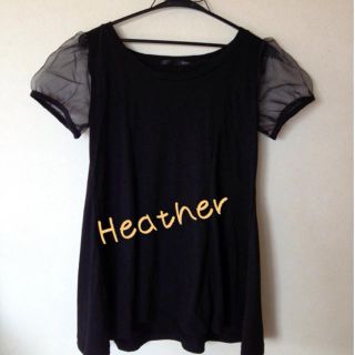 ヘザー(heather)のシースルーパフスリーブ／Heather(カットソー(半袖/袖なし))