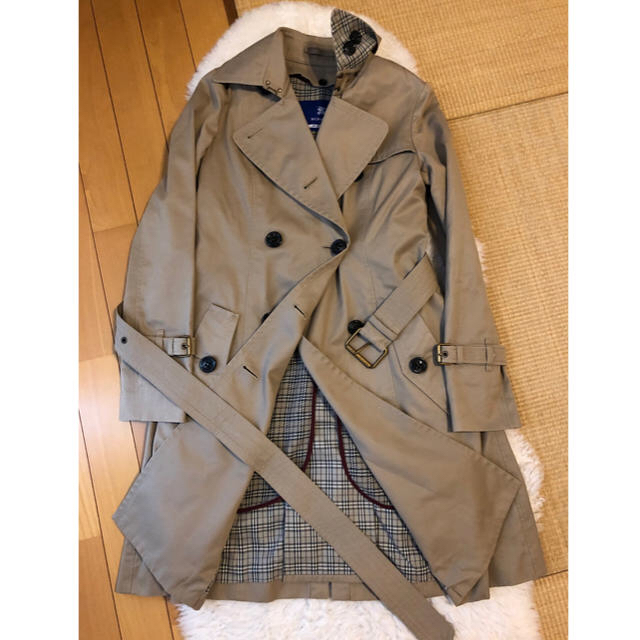 BURBERRY BLUE LABEL(バーバリーブルーレーベル)の約8万超美品本物バーバリーブルーレーベル上質コットンウールライナートレンチコート レディースのジャケット/アウター(トレンチコート)の商品写真