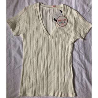 シップスフォーウィメン(SHIPS for women)のYOUNG&OLSEN リブVネック 半袖カットソー 新品(Tシャツ(半袖/袖なし))