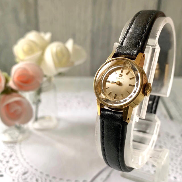 【希少】OMEGA オメガ 腕時計 カットガラス 手巻き ゴールド アンティーク 腕時計