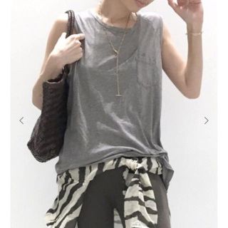 アパルトモンドゥーズィエムクラス(L'Appartement DEUXIEME CLASSE)のSALE☆JAMES PERSEジェームスパース☆ポケット付TankTop新品♪(Tシャツ(半袖/袖なし))